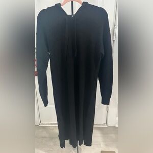 Womens Black Sweater Dress with Hood